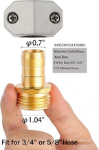 Garden Hose Repair Kits, 2 Pack Brass Water Hose Connector, Fit 3/4" and 5/8" - Image 2