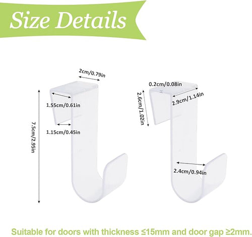 10PCS Over Cabinet Door Hooks Plastic Over The Door Single Hooks Space-Saving - Image 2