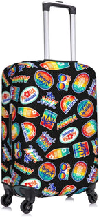 Tropical Vacation Badges Elastic Luggage Cover, Suitcase Protector - Image 3