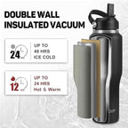40oz Black Water Bottle Stainless Steel, Keep Cold 24H&Hot 12H, Water Bottle - Image 3