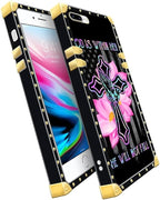 Compatible with iPhone 8 7 SE Case, Praying Cross Hands Luxury Golden Decoration - Image 2