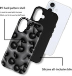 for iPhone 16 Case, HL2 Cute Cool Cherry Black Hybrid 2 Layer Hard Shell - Image 3