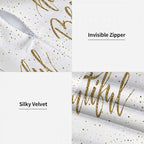 Hello Beautiful Bling Pillow Covers 18 X 18 Gold Glitter Motivational Quote Set - Image 7