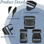 4 Pack 2 Inch Buckle Quick Side Release, Heavy Duty Plastic Side Release Buckles - Image 3