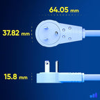 Maximm's 1 Foot White Flat Plug Extension Cord - Image 4