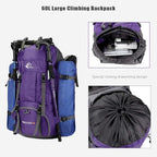 Bseash 60L Waterproof Hiking Camping Backpack - Image 5