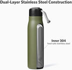 Small Water Bottle, Dusgut Insulated Water Bottle, Stainless Steel, Wide Mouth - Image 4