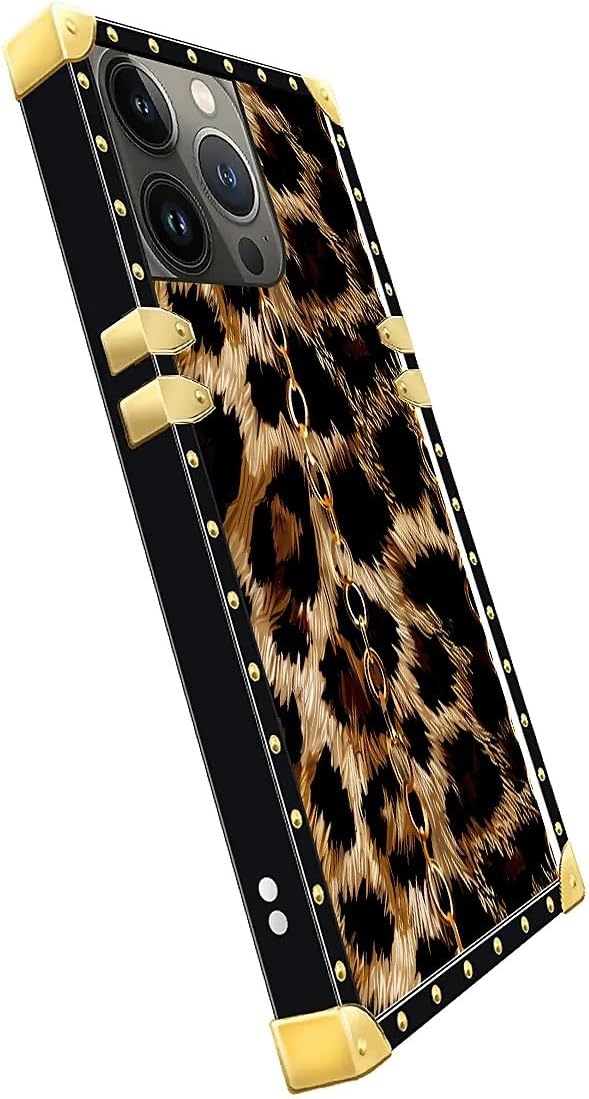 Compatible with iPhone 14 Pro Max Case, Seamless Gold Chain Leopard Luxury - Image 4