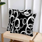 Abstract Geometric Circle 18 X 18 Pillow Covers Black White Decor Artwork Set - Image 4