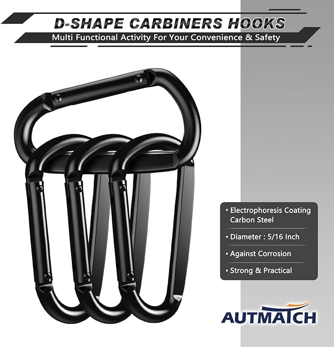 AUTMATCH Carabiner Clips, 4 Pack - Image 3