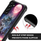 for Samsung Galaxy S22 Plus Case, Star Two Wolfs Howling Pattern Graphic Design - Image 2