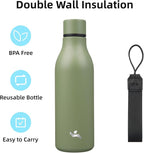 Insulated Water Bottle with Strap, 18 oz Double Wall Stainless Steel Vacuum - Image 3