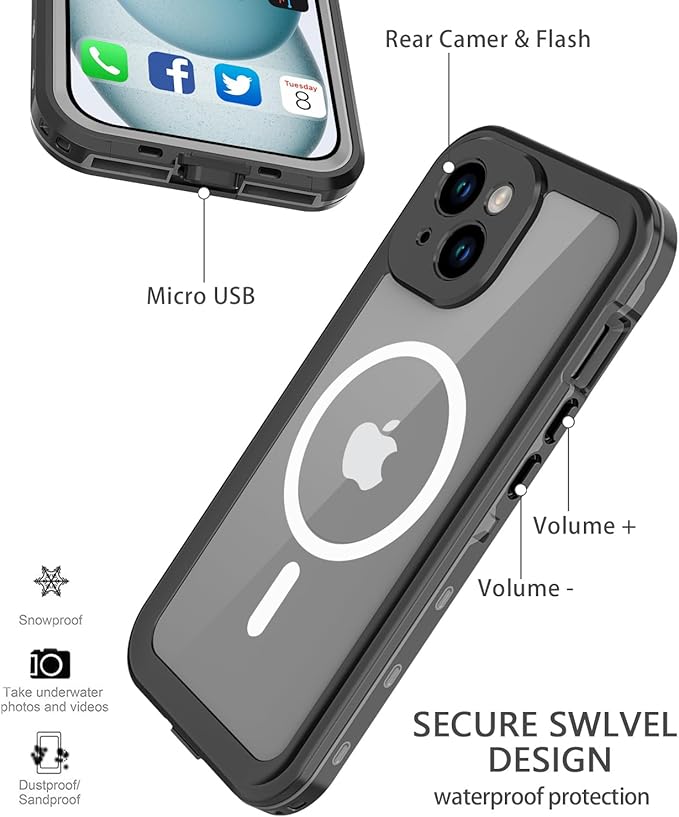 for iPhone 15 Plus Case Waterproof | Shockproof Dust Proof Phone Case Cover - Image 3