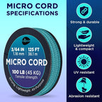 TECEUM Micro Paracord – 1.18 mm X 125 ft – Micro Utility Cord – Thin Braided - Image 4
