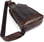 Hebetag Crocodile Genuine Leather Sling Chest Bag - Image 6