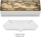 World Map Eyeglass Case Spectacle Case Slim PU Leather Eyeglass Case - Image 3