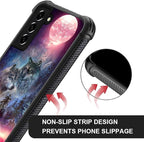 for Samsung Galaxy S21 FE Case, Star Two Wolfs Howling Pattern Graphic Design - Image 6