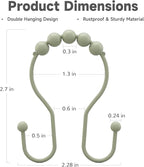 Bathway Sage Green Shower Curtain Hooks Shower Curtain Rings Rust Proof Sturdy - Image 5