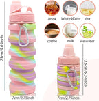 Silicone Collapsible Sports Water Bottles 500ml 16oz, Leak proof Twist Cap BPA - Image 2