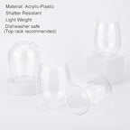 KOXIN-KARLU Classic 18-ounce Acrylic Stemless Wine Glasses, Unbreakable Mixed - Image 4