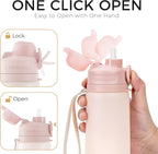 TakeToday Collapsible Water Bottles 21oz, Foldable Platinum Silicone Travel - Image 6
