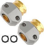 Garden Hose Repair Kits, 2 Pack Brass Water Hose Connector, Fit 3/4" and 5/8" by AuySier
