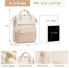 LOVEVOOK Leather Backpack for Women, 15.6 inch Laptop Backpack, Professional - Image 4