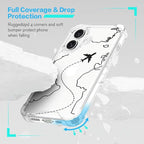 FANXI Minimalist Airplane Travel Map Phone Case Compatible - Image 2