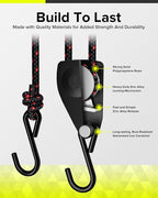 1/4" Ratchet Tie Down Straps, Heavy Duty Kayak Pulley System - Image 3