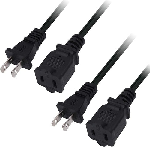 10 FT 2 Prong Extension Cord, Male/Female Power Cable by Yeatel