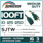 100FT Outdoor Extension Cord-16/3 SJTW Durable Green Extension Cable - Image 3