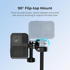 SmallRig 2-in-1 Selfie Stick Tripod, 7.1-20.5in Extendable, Support Horizontal - Image 5