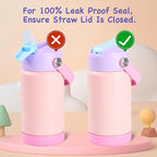Kerilyn 12oz Kids Water Bottle 2 Pack, Stainless Steel Insulated Water Bottle - Image 6