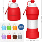 Collapsible Lightweight 20oz Water Bottle, Food-Grade Silicone BPA Free - Image 6