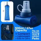 TPU Soft Flask 500ml with Straw & Cap, 2 Pack Collapsible Sports Water Bottles - Image 2