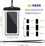 Flutesan 40 Pack Universal Clear Waterproof Phone Pouch Cell Phone Pouch Dry - Image 2
