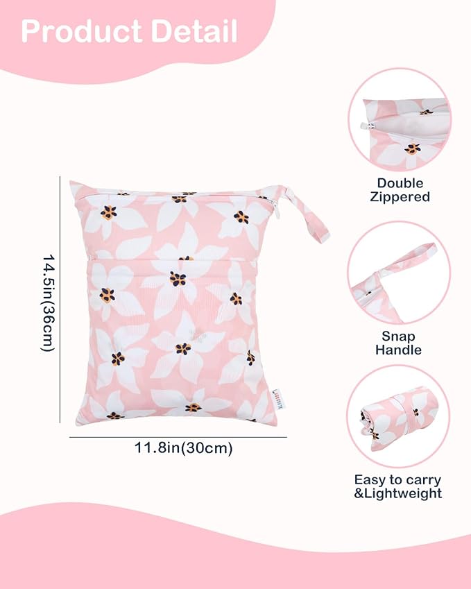 ALVABABY 2pcs Waterproof Wet Dry Bags, Reusable - Image 3