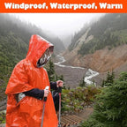 Emergency Survival Poncho Thermal Mylar Foil Coating Blanket - Image 2