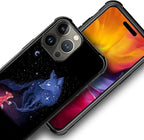 for iPhone 16 Pro Case, Galaxy Fox Wolf Pattern Graphic Design Girl Boy Soft - Image 3