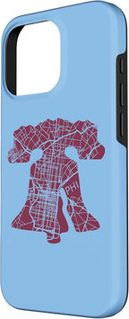 Philadelphia Street Map Liberty Bell Vintage Maroon Philly Case - Image 2