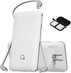 Brand Q Portable Charger with Built-in Cables and AC Wall Plug, Slim USB C by BrandQ