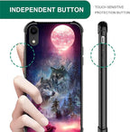 for iPhone XR Case, Star Two Wolfs Howling Pattern Graphic Design Girl Boy Soft - Image 4