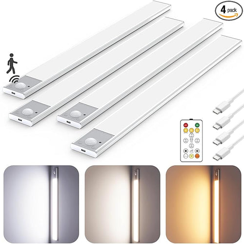 16" Ultra-Thin Under Cabinet Lighting Wireless, Aluminum Alloy Under Counter by Skairipa