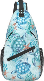 Sea Turtle Sling Backpack for Women Men by Unknown