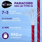 TECEUM 5/32" Paracord Rope 1000 – 1000ft / 200ft / 100ft / 50ft – Tactical - Image 3