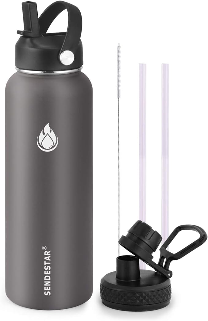 SENDESTAR Stainless Steel Water Bottle, Wide Mouth Water Bottle 40 oz by Sendestar