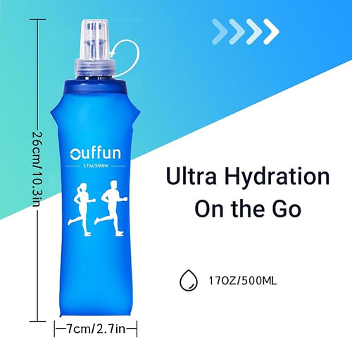 2 Pack Soft Water Bottle, TPU Collapsible Flask Foldable Bottles - Image 2