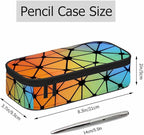 Abstract Lines Pencil Case Organizer Geometric Triangles Fluorescent Neon - Image 2