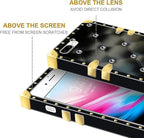 Compatible with iPhone 8 7 SE Case, Shiny Black Sofa Crystal Luxury Golden - Image 6