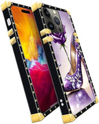 Compatible with iPhone 15 Pro Max Case, High Heeled Purple Diamond Rose Luxury - Image 3
